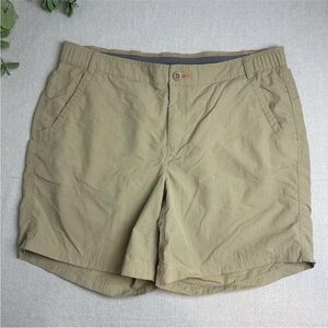 Orvis 100% Nylon Shorts Tan Lightweight Outdoor Zipper Pockets Women’s Size 16